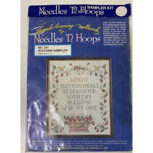 Award Winning Needlework By Needles 'n Hoops No. 251 Blessing Sampler New Sealed